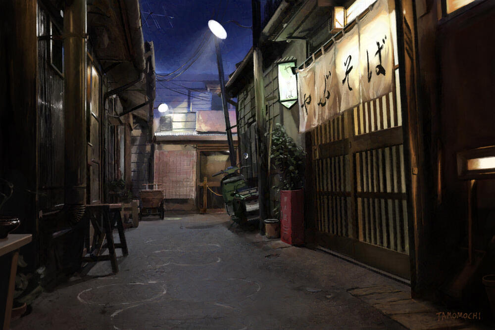 1950&#39;s Japanese Town Alleyway